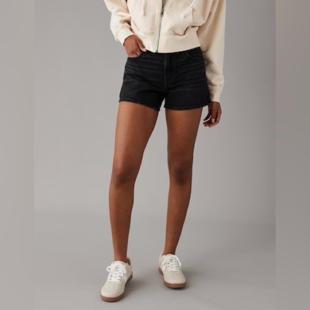 AE Strigid 4 inch Black Women's Denim Shorts